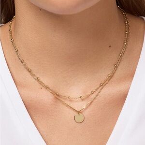 NWT Ana Luisa Willow Coin Layered Necklace